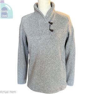 The North Face Gray Toggle Collar Fleece Sweater Pullover Size Medium 🩶